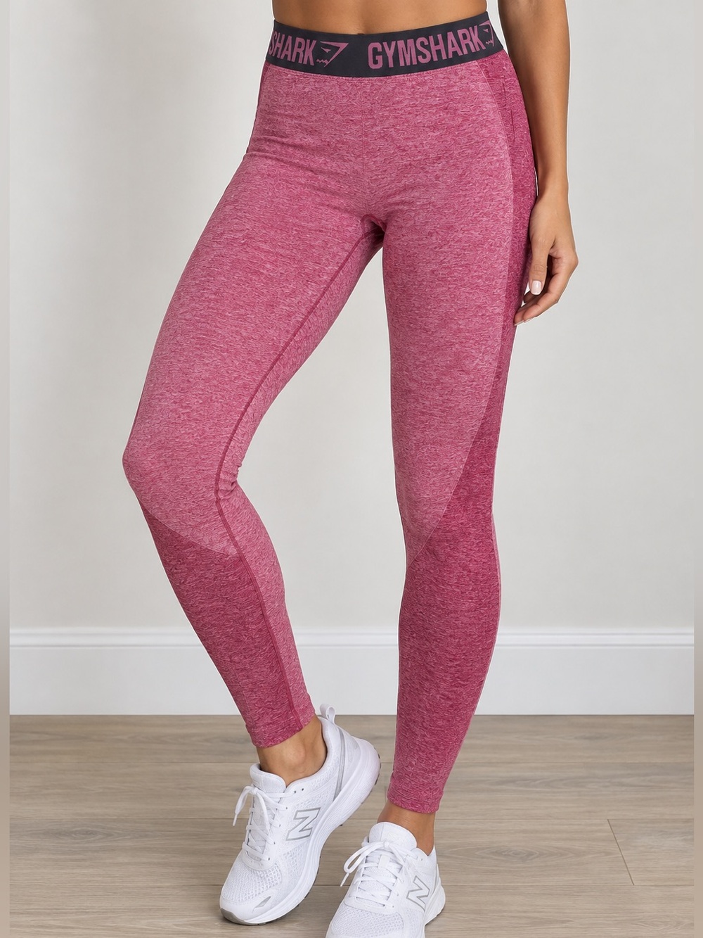 Gymshark Flex Pink Marl Logo Waistband Workout Leggings Size S